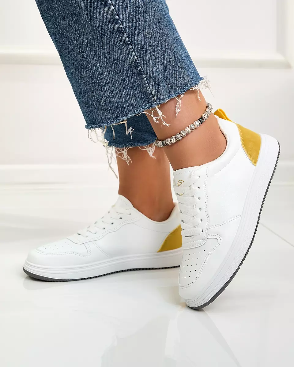 Royalfashion Bielo-žltá klasická športová obuv Colorburst Classics