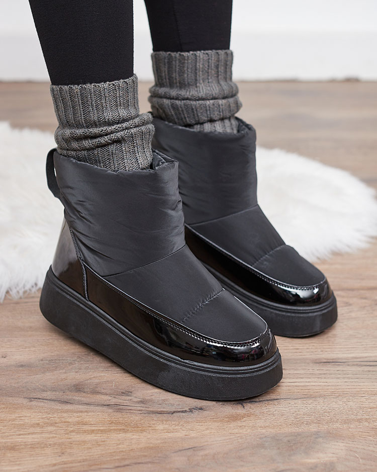 Royalfashion Black Maderta slip-on dámske snehové topánky