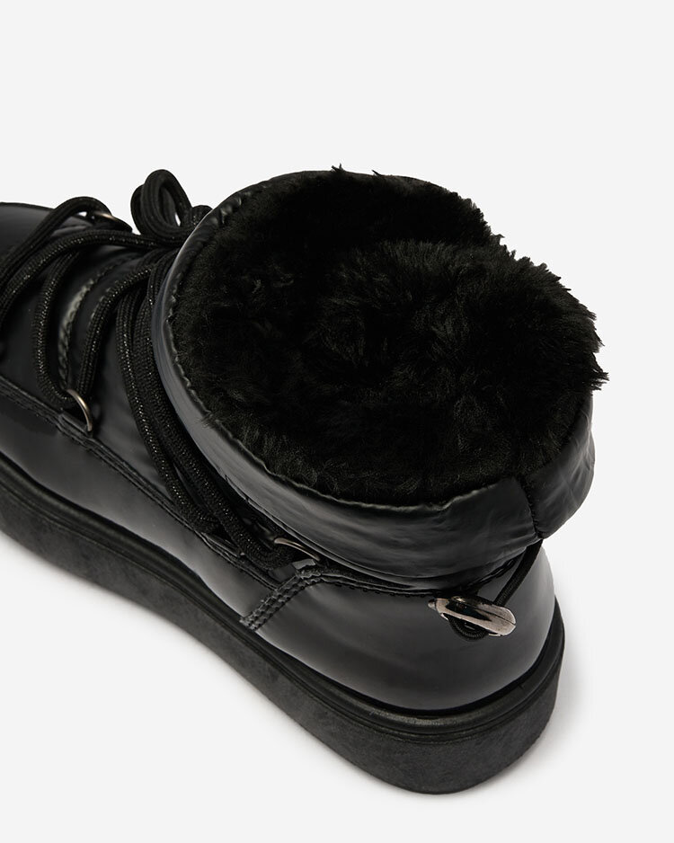 Royalfashion Detské slip-on čižmy a'la snow boots v čiernej farbe Etyvon