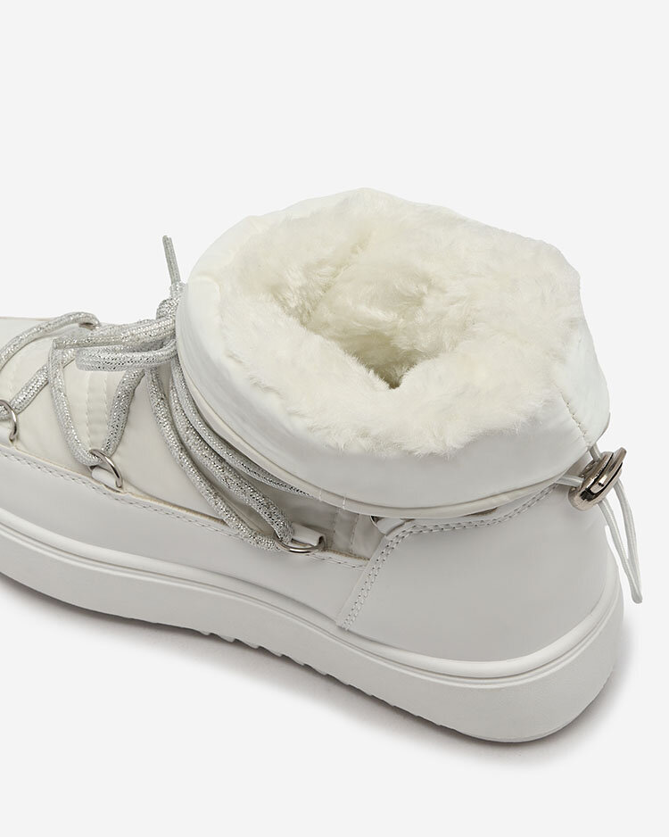 Royalfashion Detské slip-on topánky a'la snow boots v bielej farbe Asifa