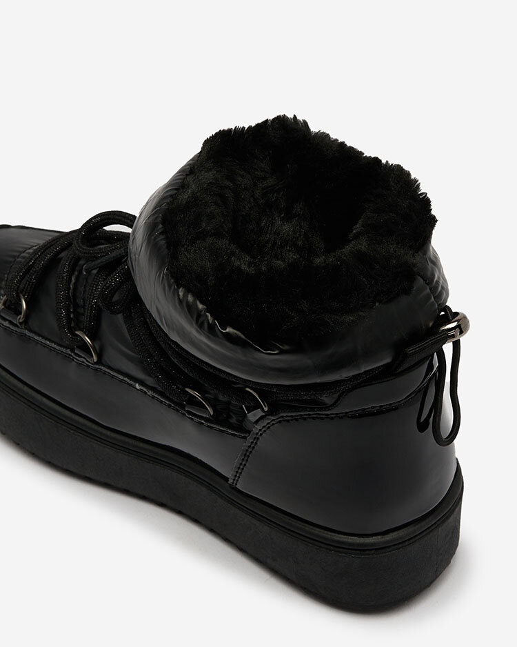 Royalfashion Detské slip-on topánky a'la snow boots v čiernej farbe Asifa