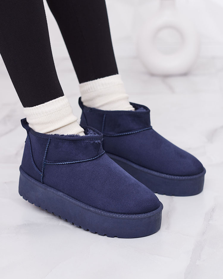 Royalfashion Navy blue krátke dámske čižmy a'la snow boots Teritsi