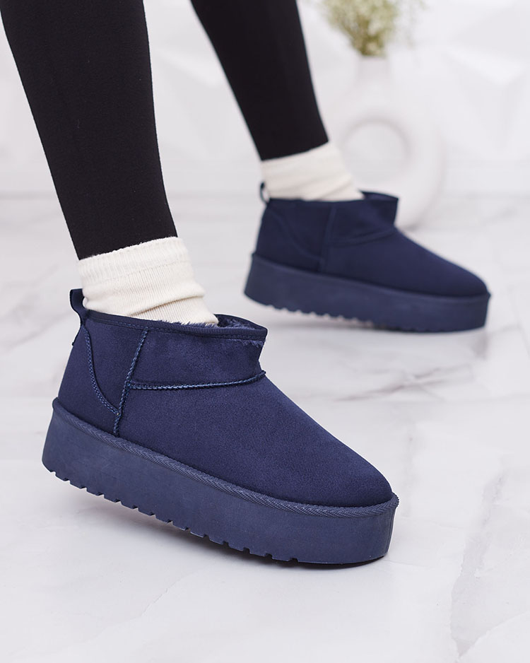 Royalfashion Navy blue krátke dámske čižmy a'la snow boots Teritsi