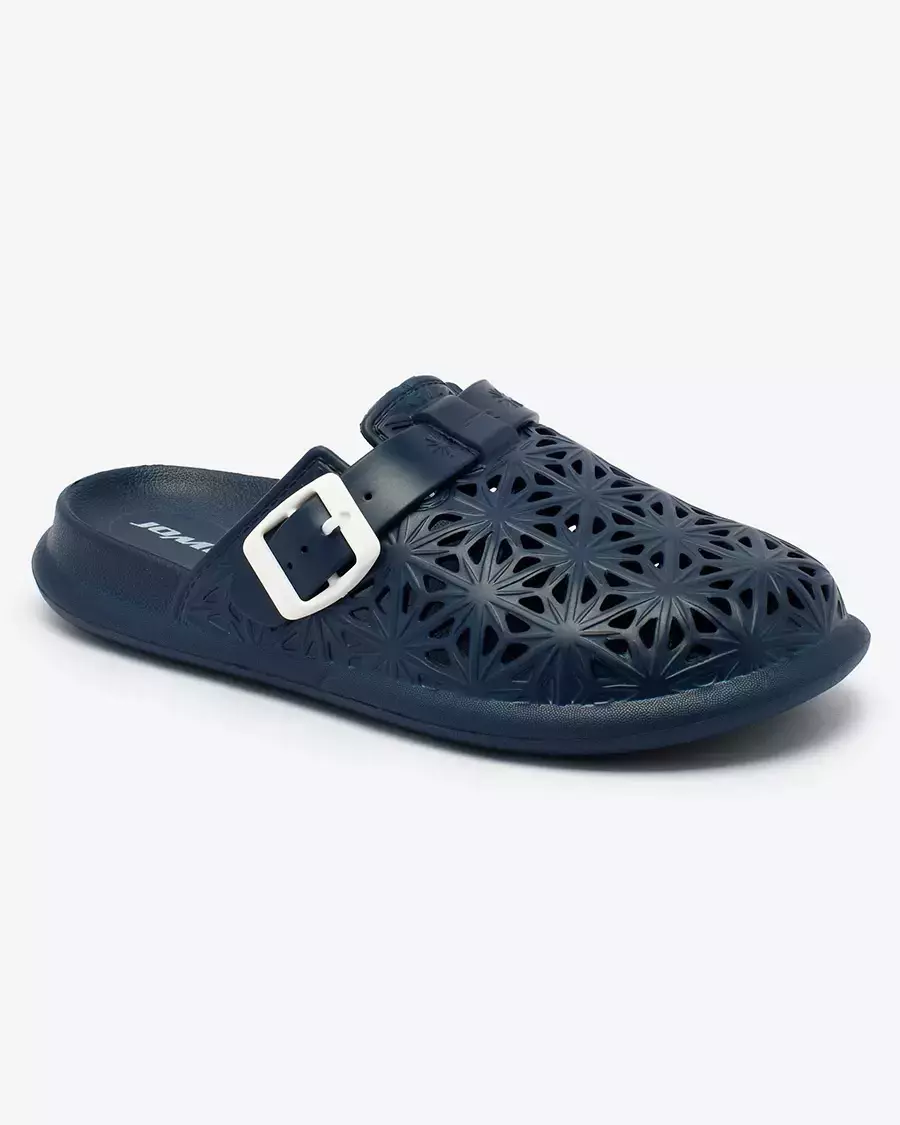 Royalfashion Navy blue openwork dámske šľapky Fuslli