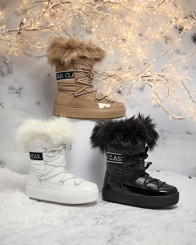 Royalfashion Šnurovacie čižmy a'la snow boots with fur Heccti