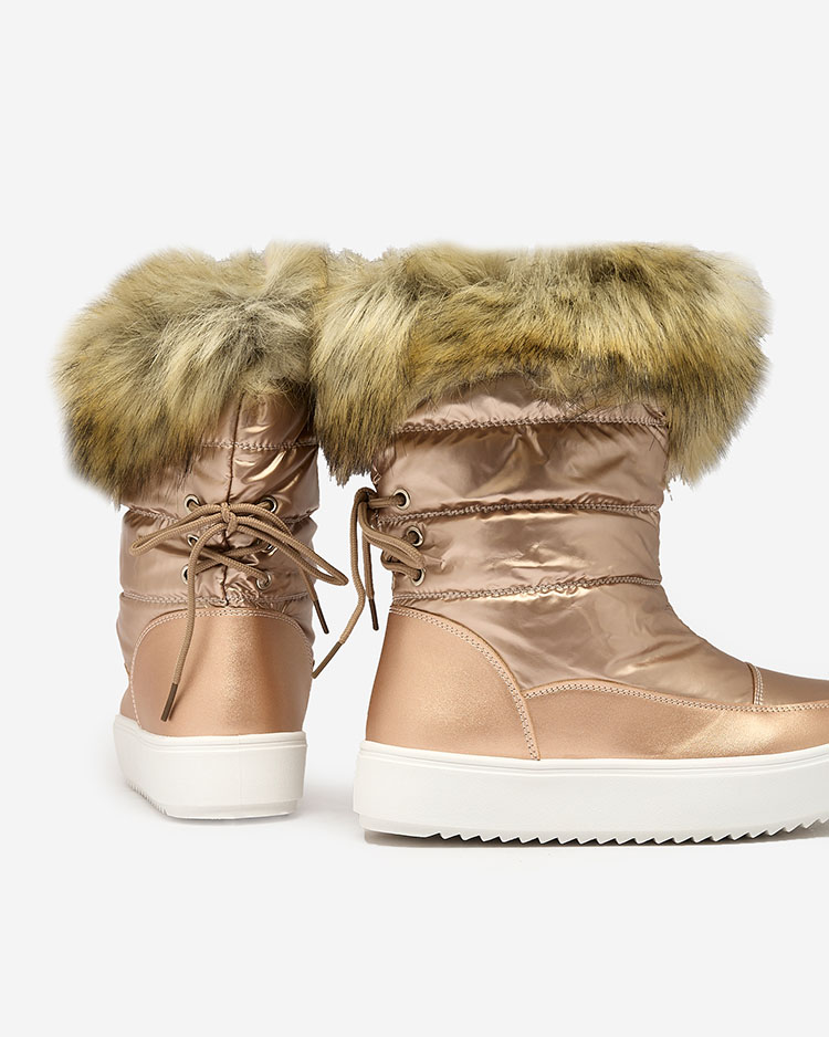 Royalfashion Svetlohnedé slip-on čižmy a'la snow boots for women Gomllo