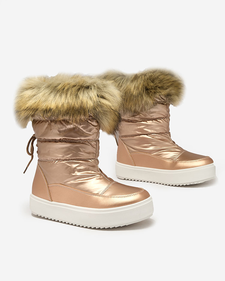 Royalfashion Svetlohnedé slip-on čižmy a'la snow boots for women Gomllo