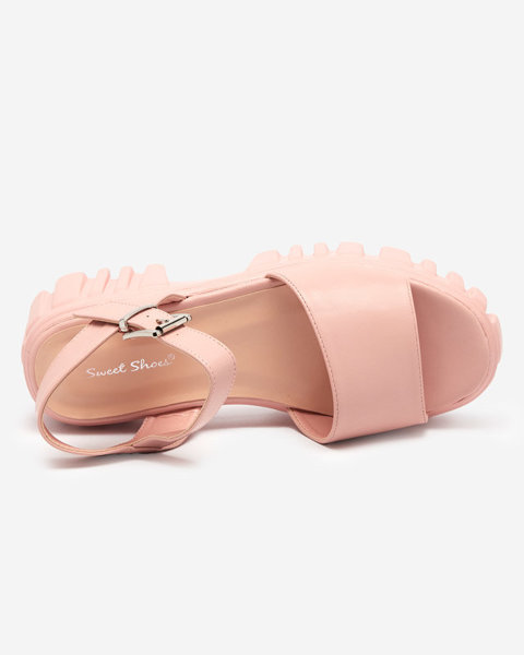 Ružové dámske sandále s hrubšou podrážkou Nerile - Obuv