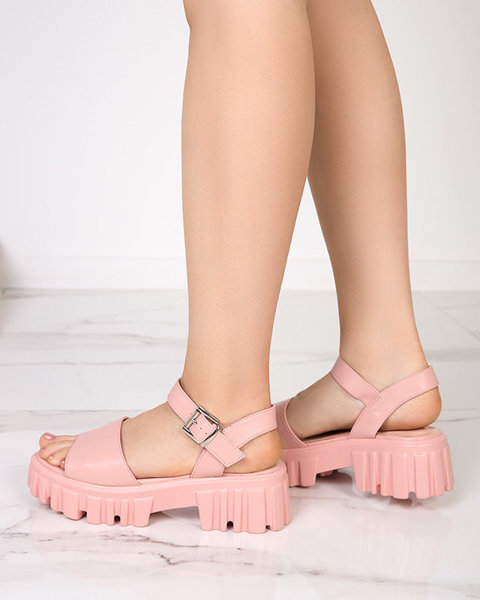 Ružové dámske sandále s hrubšou podrážkou Nerile - Obuv