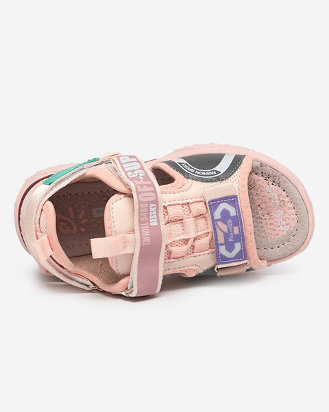 Wukapi ružové detské sandále na suchý zips - Topánky