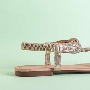 Zlaté dámske sandále so zirkónmi Sicylia - Obuv
